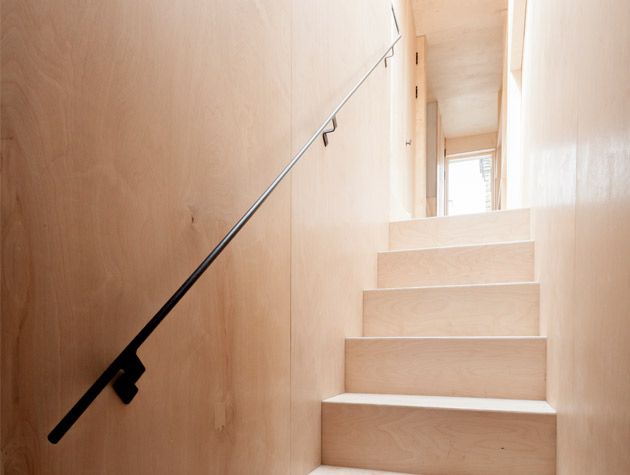 Exposed plywood rear extension and loft conversion in Balham London 1