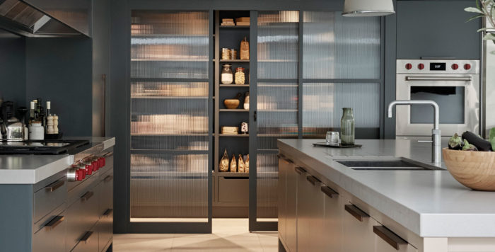 Kitchen pantry ideas: This fluted glass design by Mowlem & Co lets natural light into your panty