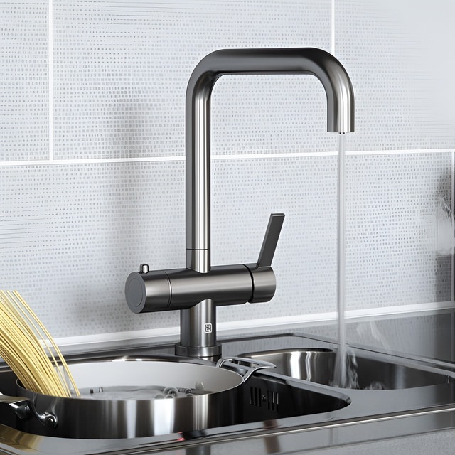 The Tap Factory Milo Brushed Nickel Instant hot kitchen tap