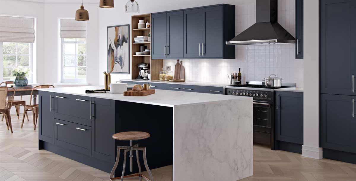 Design Shades : Navy Blue  Kitchen design small, Blue shaker