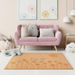 Nursery with floral cork play mat on the floor