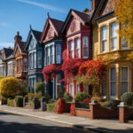 A row of Victorian houses