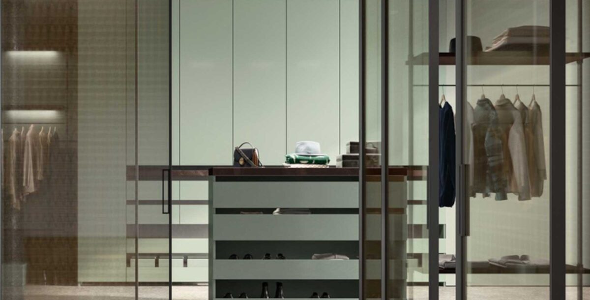 Look at sliding screens to zone your walk in wardrobe from your bedroom