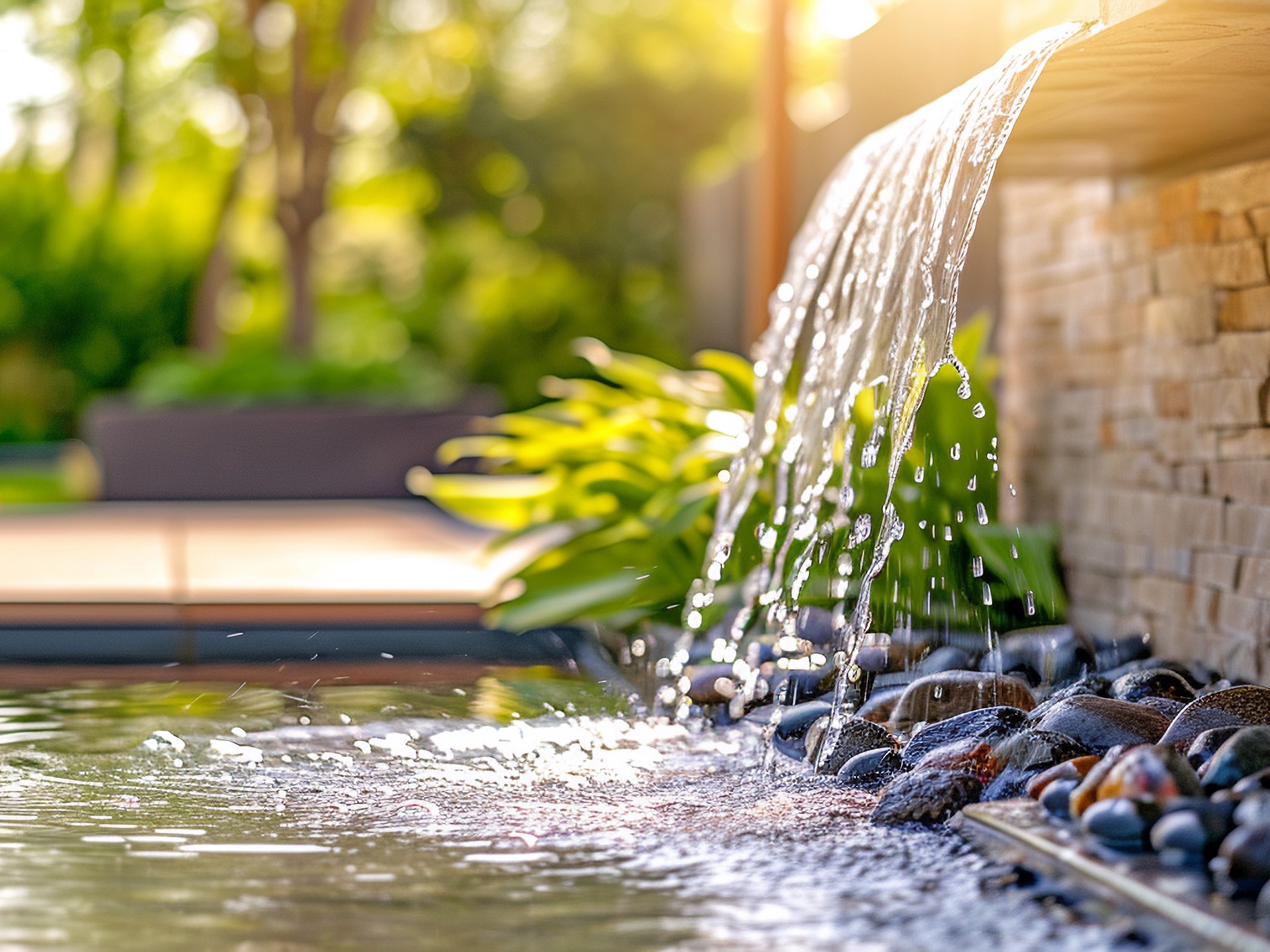 fountain with stones