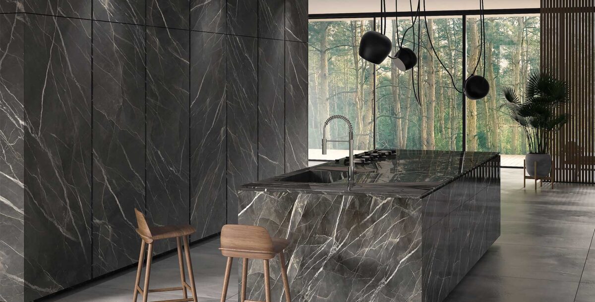 Dark surface ceramics bring depth and sophistication to a room