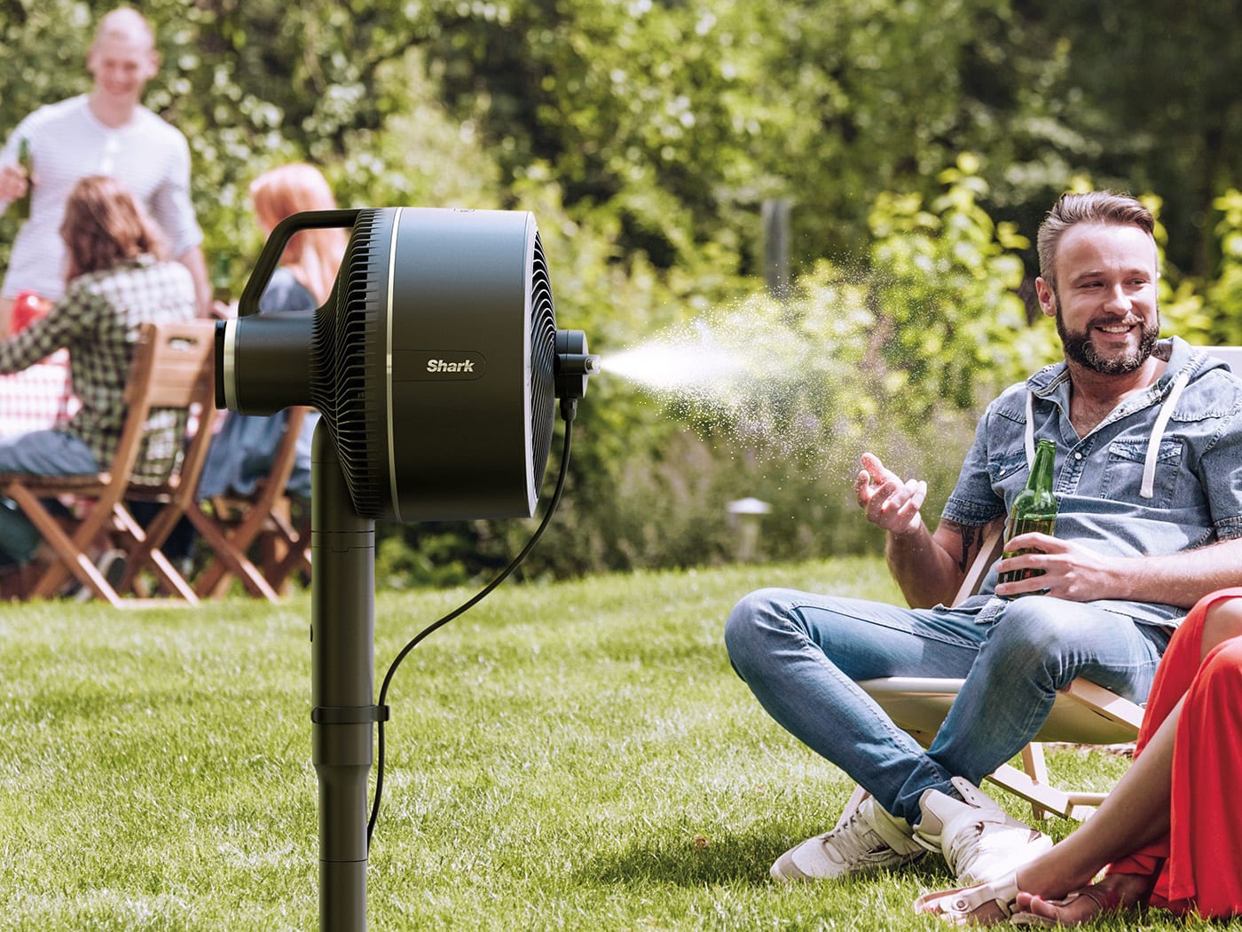 Shark FlexBreeze fan used in the garden