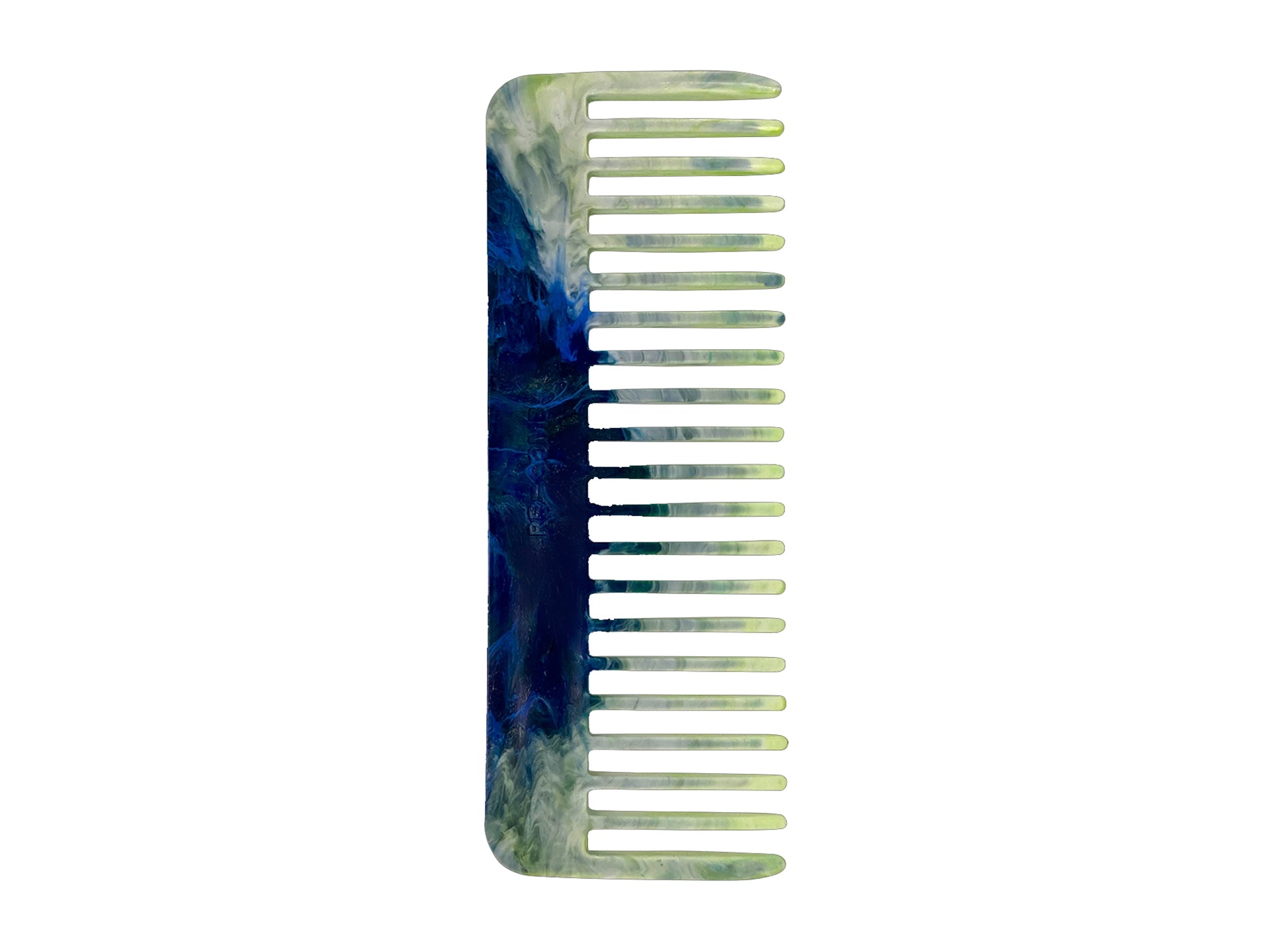 A recycled plastic comb