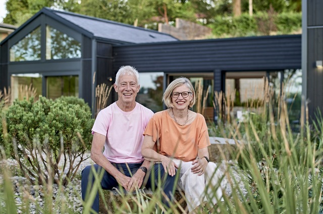 David and Susan outside their Baufritz property