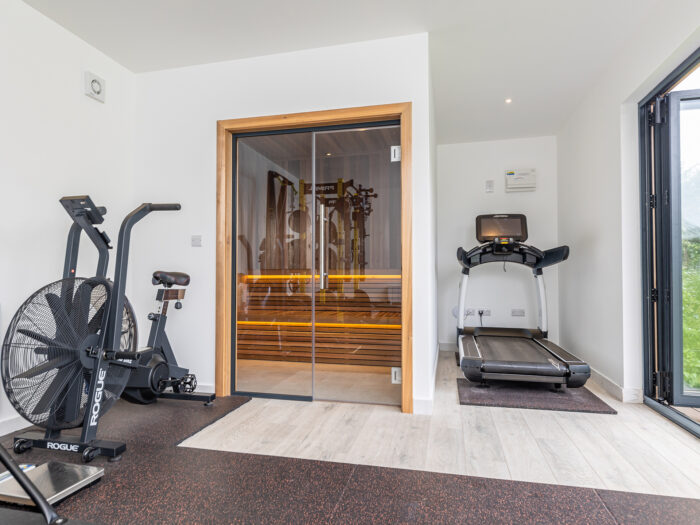 A gym in a garden room